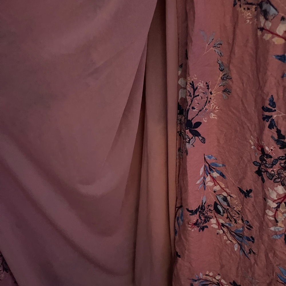 Lulus Fiorire Rose Floral Print Wrap Maxi Dress XL nwt no belt - Picture 12 of 15